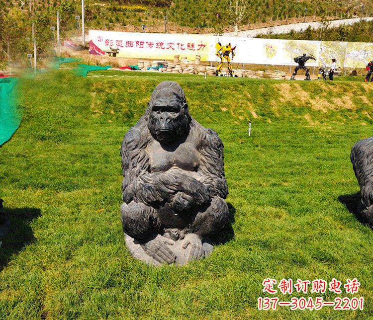 大同公园铜雕大猩猩动物雕塑