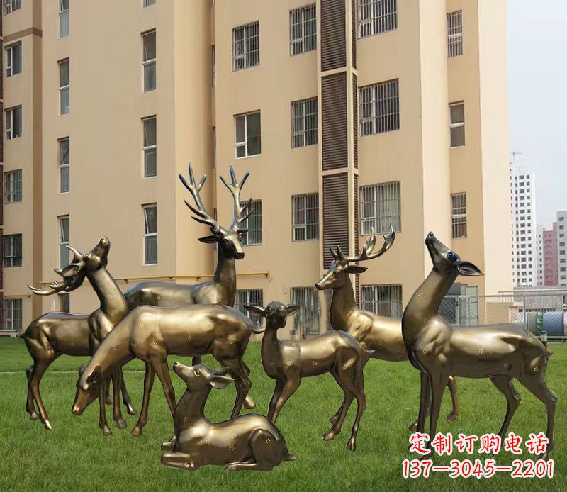 大同高贵典雅的梅花鹿铜雕
