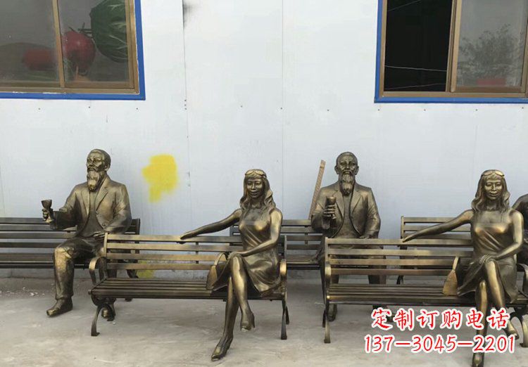 大同唯美女性铜雕美女长椅