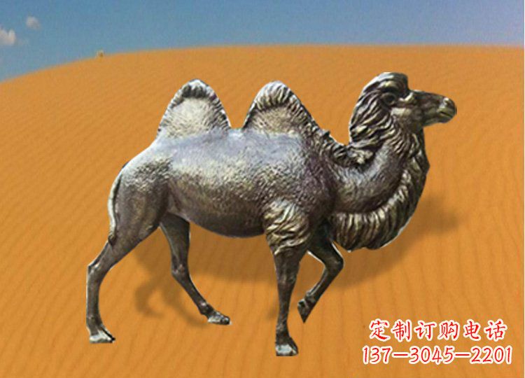 大同公园装饰精美铜骆驼雕塑