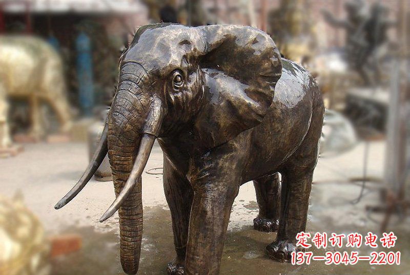 大同优雅而典雅的铜质大象雕塑