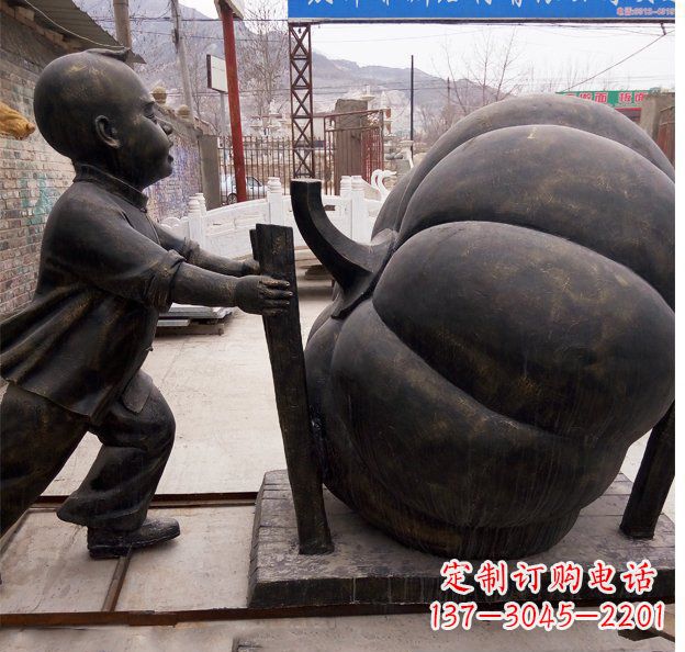 大同精致男孩铜雕