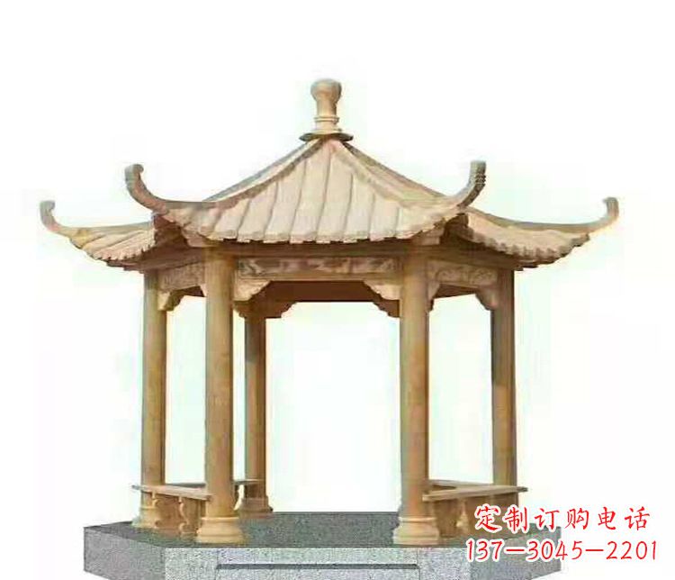 大同晚霞凉亭石雕