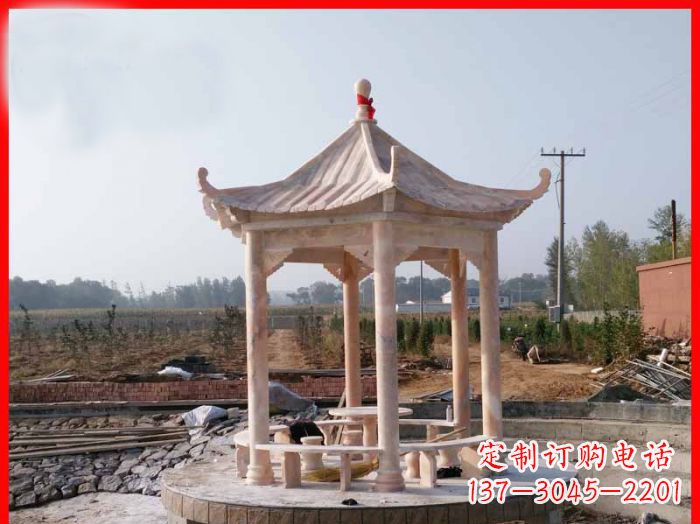 大同享受晚霞红,迎接舒适凉亭雕塑