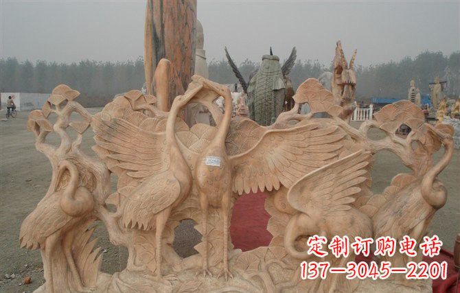 大同精美仙鹤雕塑