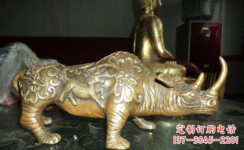 大同公园犀牛动物铜雕