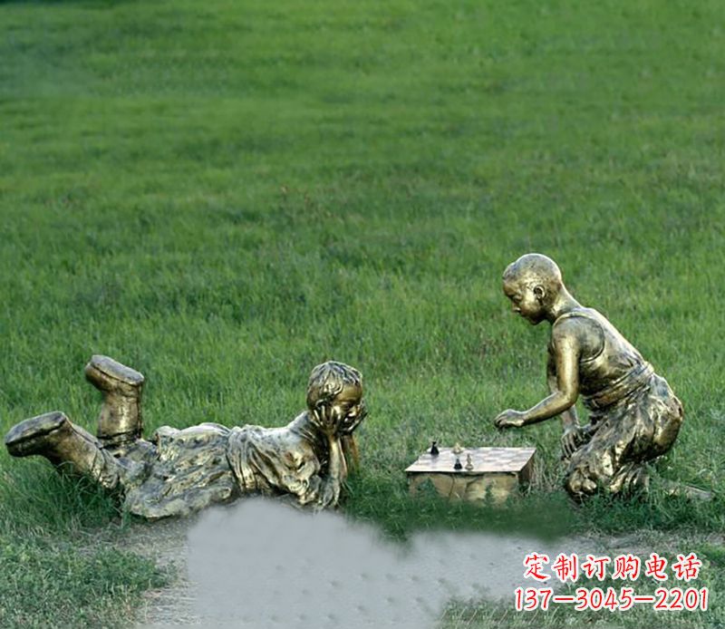 大同优雅精致的儿童铜雕