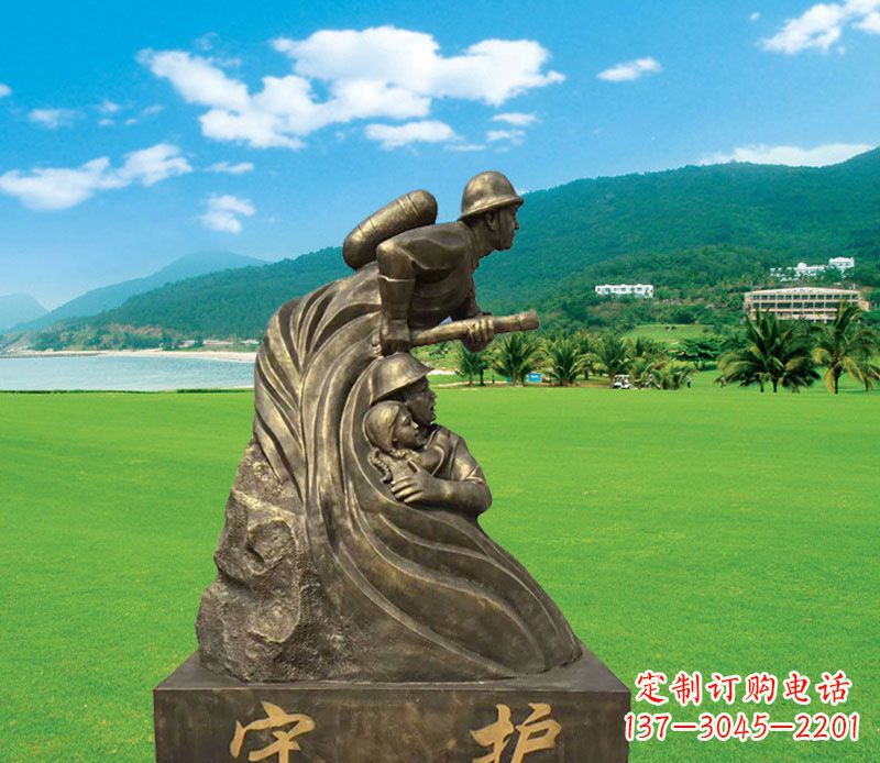 大同弘扬消防文化的消防员雕塑