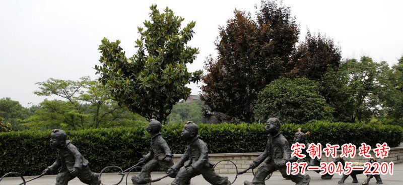 大同精美推铁圈小品铜雕，让小孩更加可爱