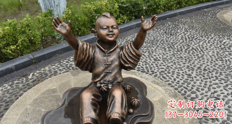 大同精致雕塑,匠心创造——小男孩铜雕