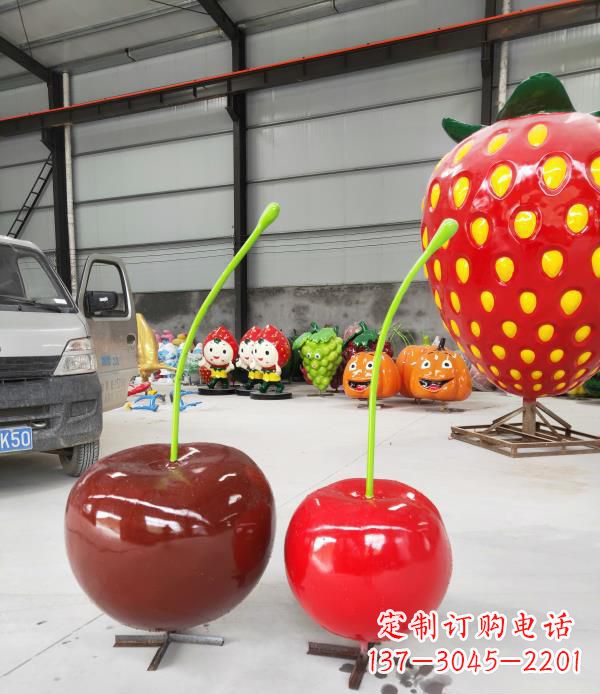 大同领雕塑玻璃钢仿真樱桃水果雕塑