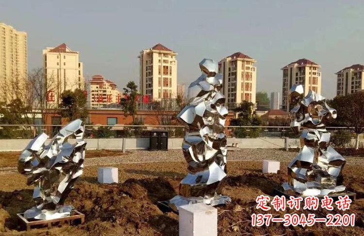 大同公园小区不锈钢太湖石雕塑
