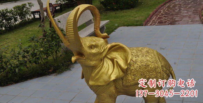 大同呈现自然之美的小象铜雕