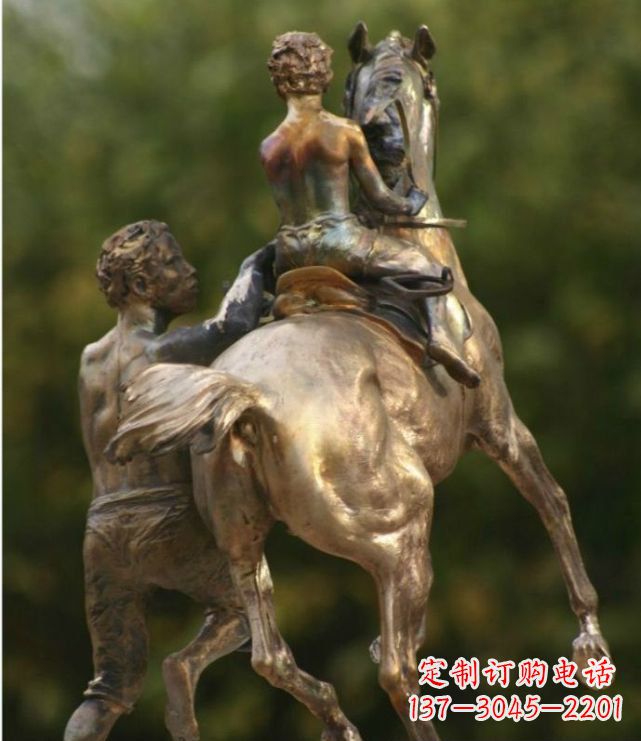 大同浪漫无限,精致骑马铜雕