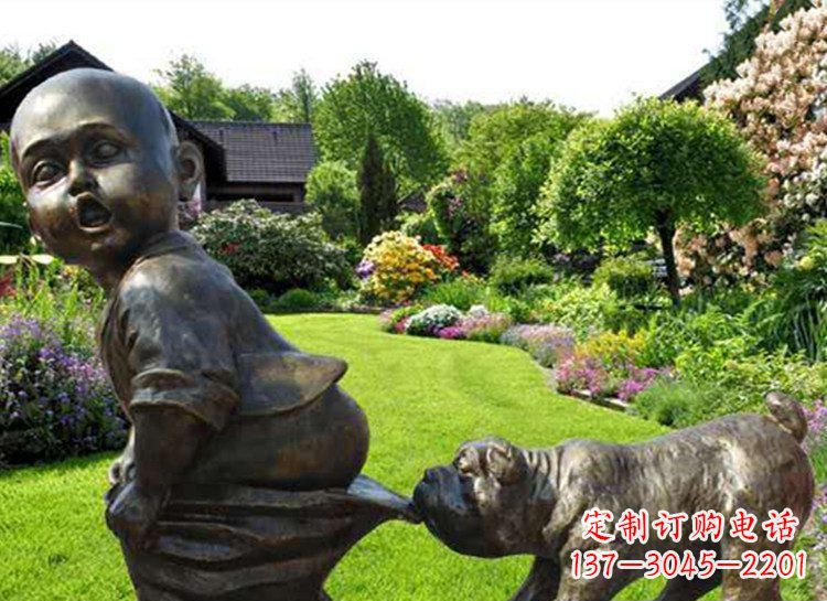 大同小孩咬小狗大雕塑