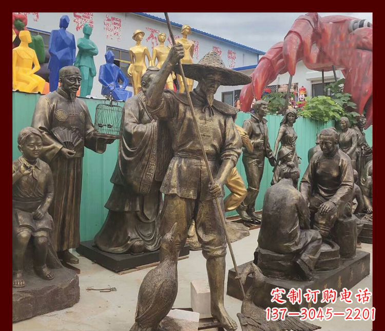 大同新中式鸬鹚铜雕塑