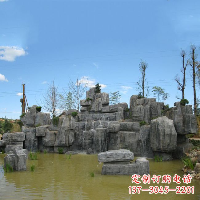 大同公园园林仿真假山流水景观雕塑