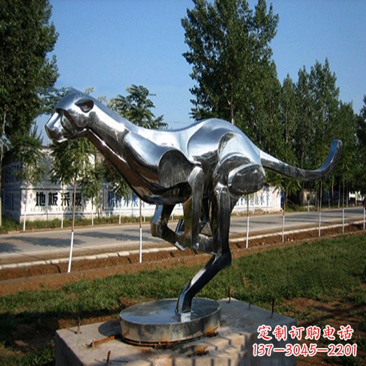 大同公园园林动物动物袋鼠拉丝不锈钢雕塑