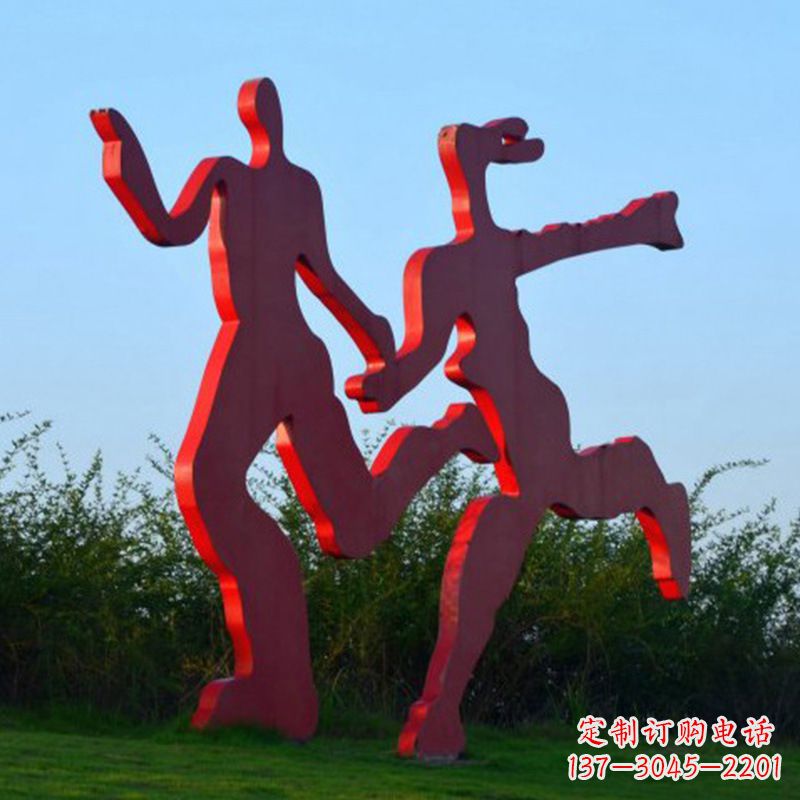 大同情侣心剪影雕塑