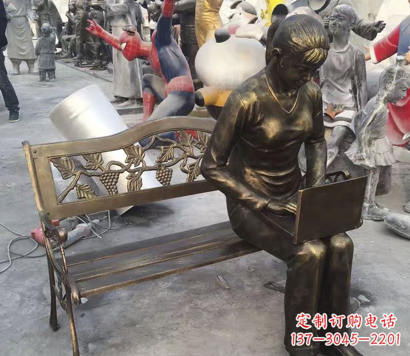大同中领雕塑推出优雅可爱的女孩铜雕