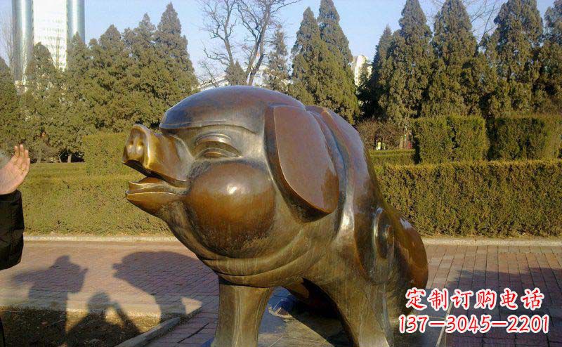 大同定制公园猪铜雕