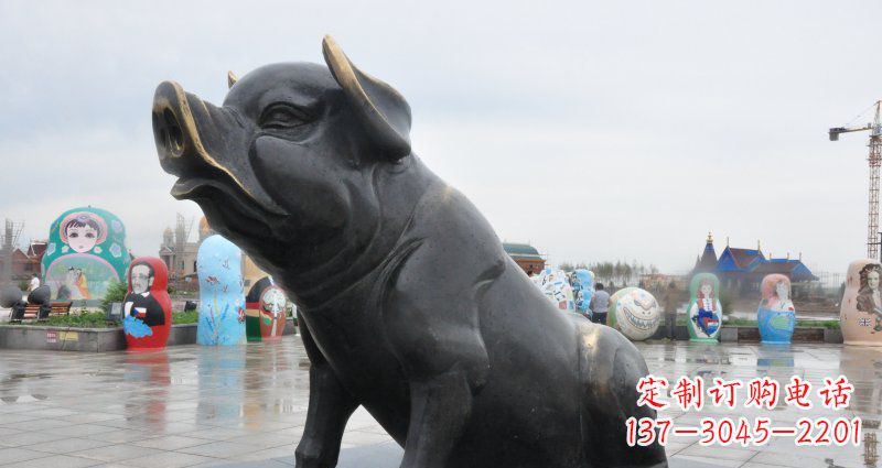 大同活力四射的动物铜雕塑