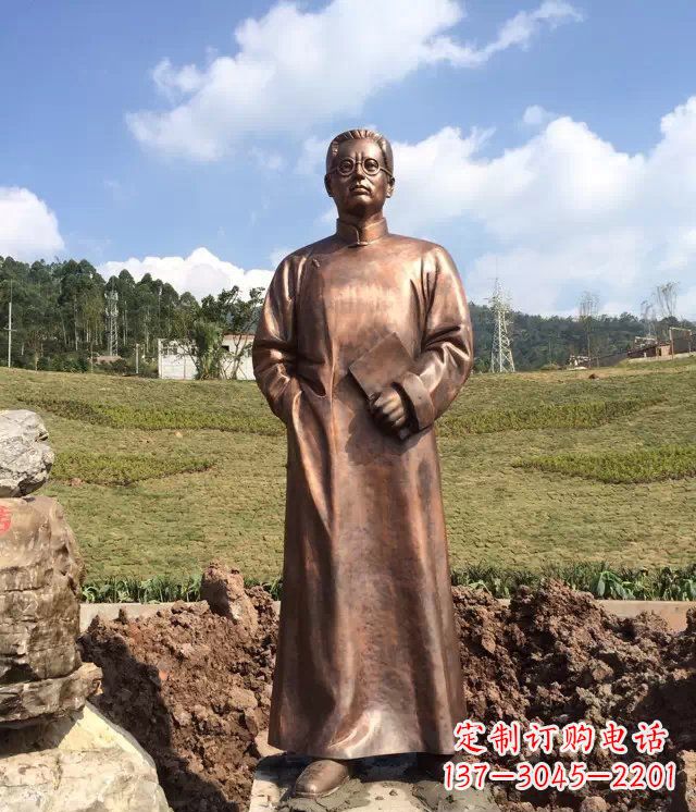 大同公园铸铜陶行知名人铜雕
