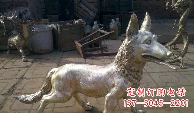 大同铸铜小狗动物雕塑