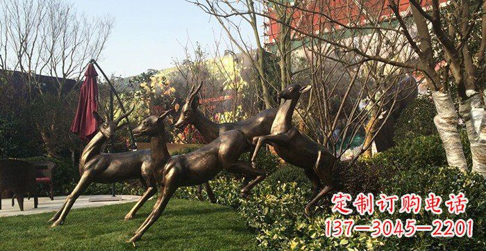 大同中领雕塑精美铜鹿动物雕塑