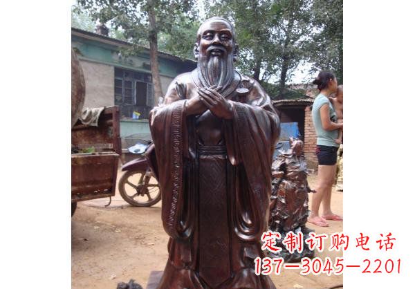 大同人物雕塑精美玻璃钢仿铜雕塑——孔子系列