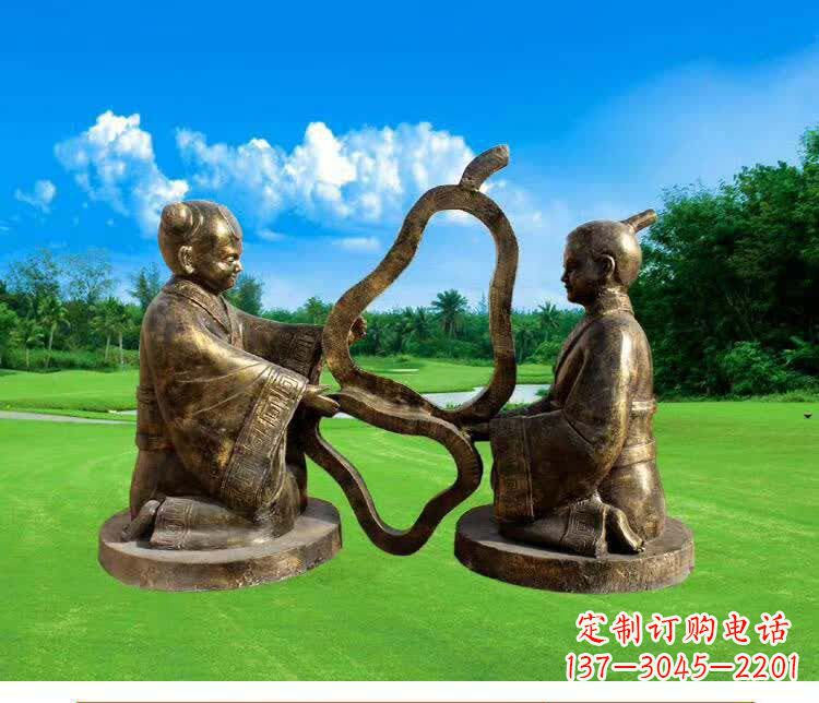 大同古代孔融让梨人物铜雕