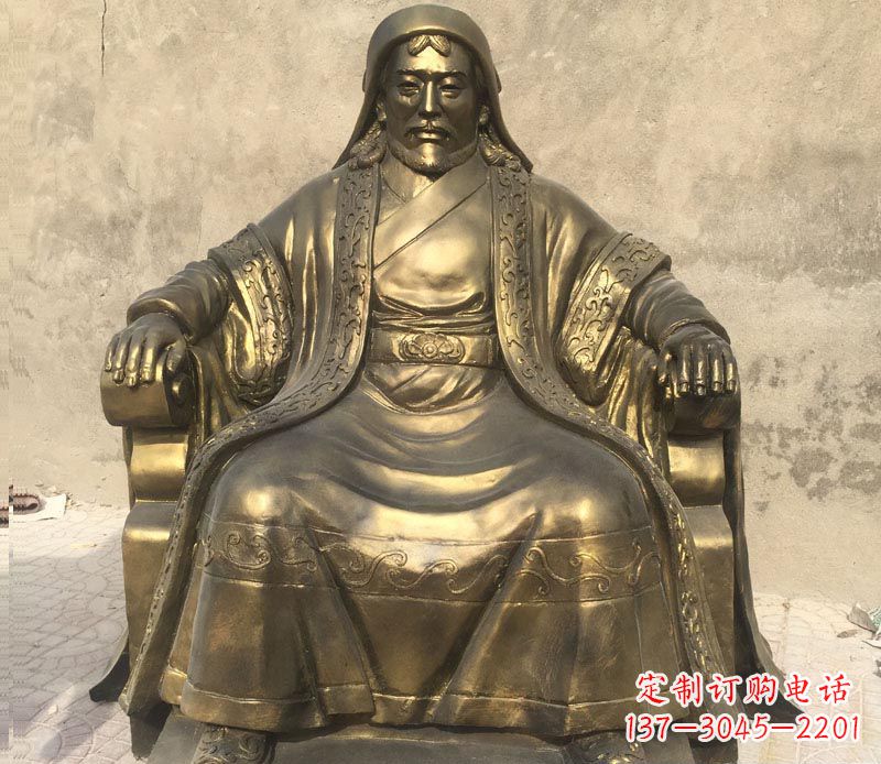 大同展现历史荣光的成吉思汗铜雕