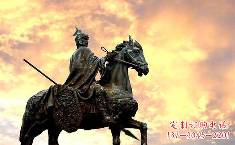 大同古代名人赵云铜雕