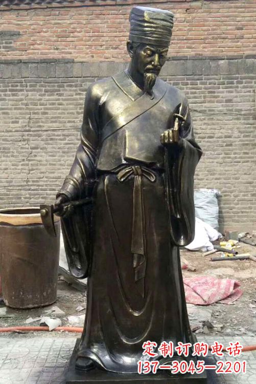 大同中国古典名医李时珍铜雕塑