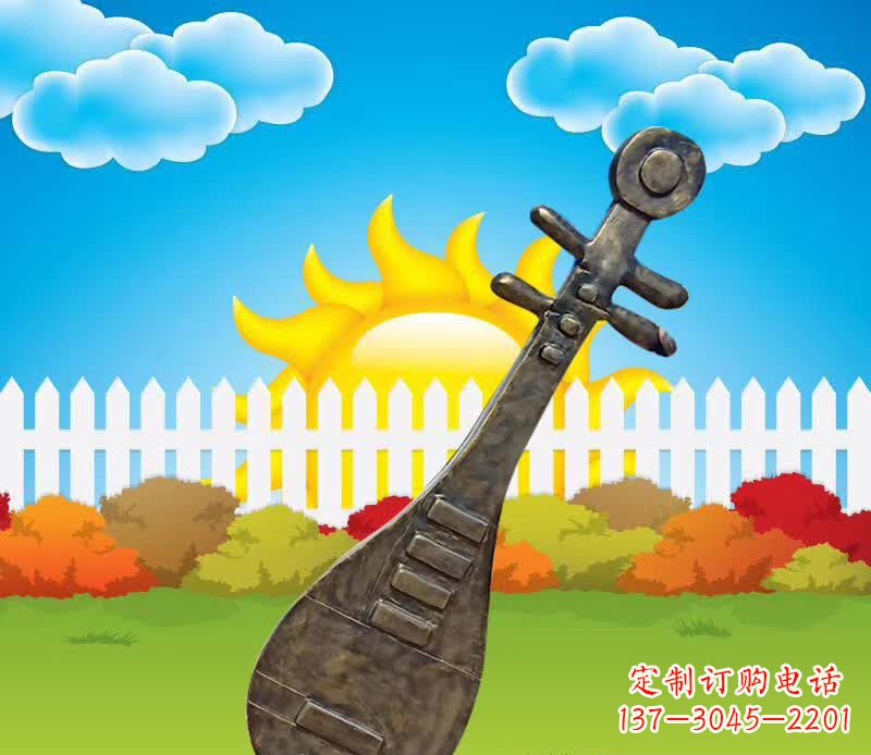 大同古代琵琶广场乐器铜雕