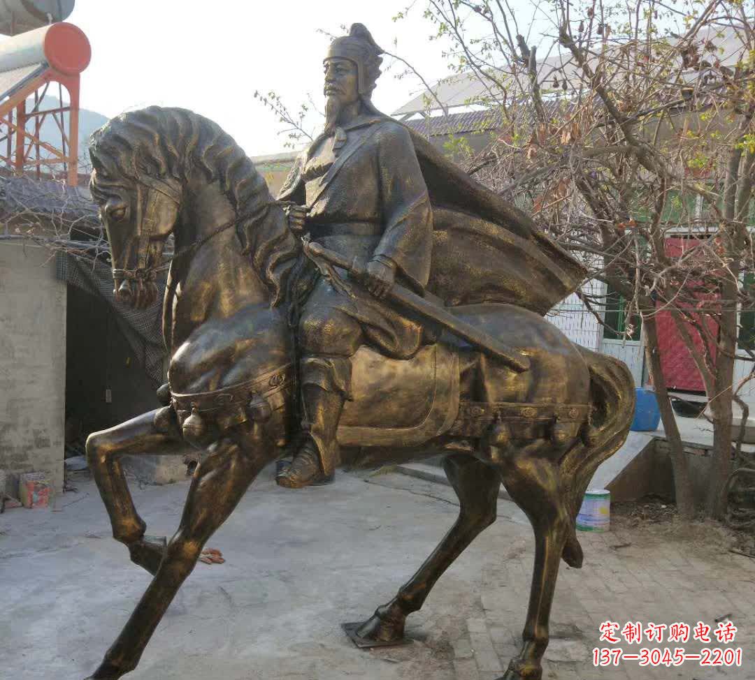 大同古典风格骑马人物铜雕塑