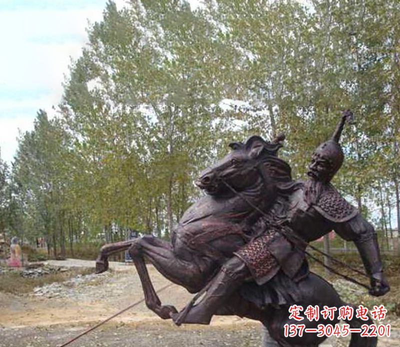 大同古典风格骑马人物雕塑