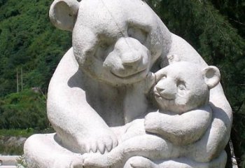 大同公园装饰熊猫石雕