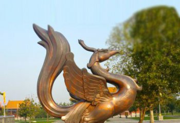 大同纯铜铸造的四灵之朱雀雕塑