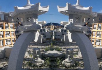 大同精美大理石镂空石灯雕塑
