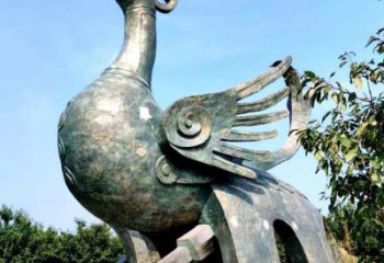 大同公园园林朱雀铜雕景观雕塑