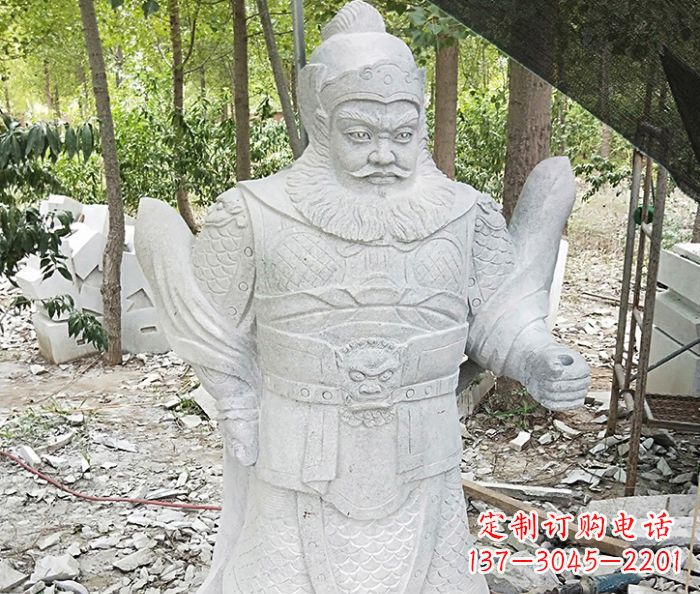大同古代人物关公石雕