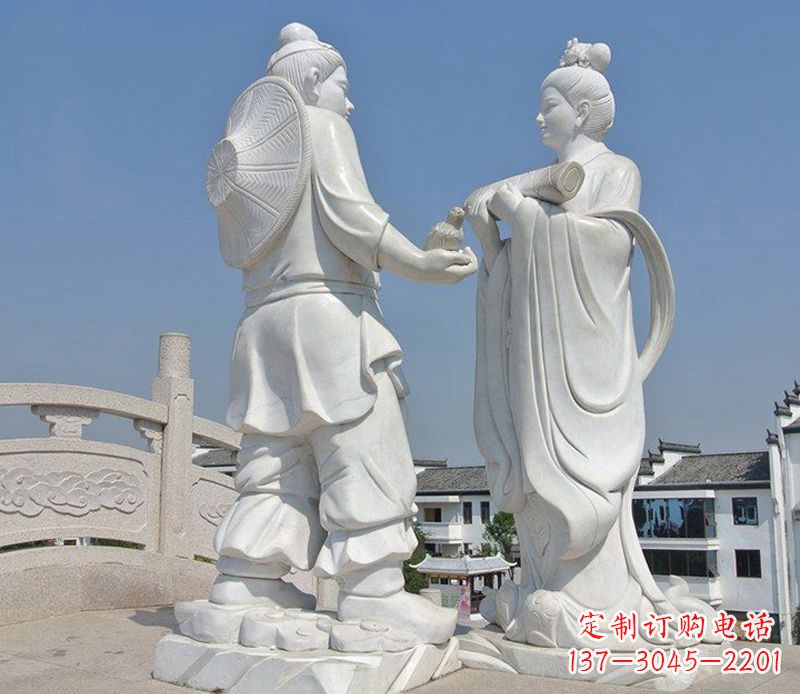 大同唯美古典,传统牛郎织女石雕