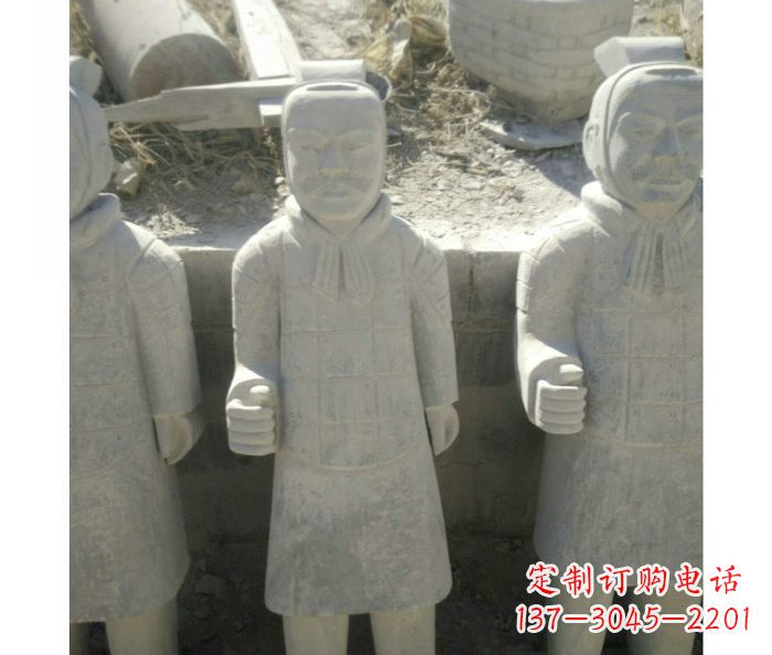 大同古代人物秦兵马俑石雕