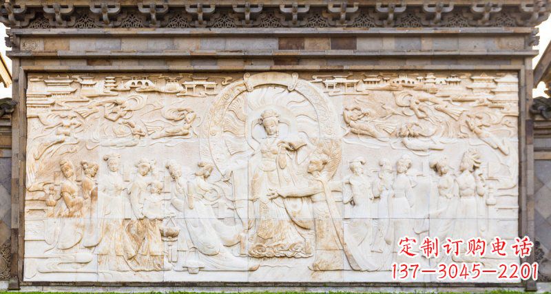 大同中领雕塑:古代人物石浮雕影壁