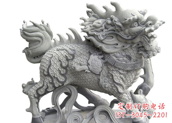 大同中领雕塑|精美古典麒麟雕塑
