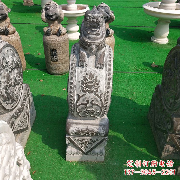 大同古代石雕狮子门墩雕塑