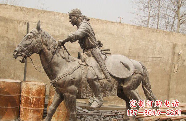 大同古代战马铜雕塑