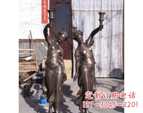 大同古罗马王宫使女西方人物铜雕
