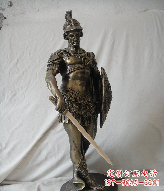 大同古罗马战士玻璃钢仿铜人物雕塑